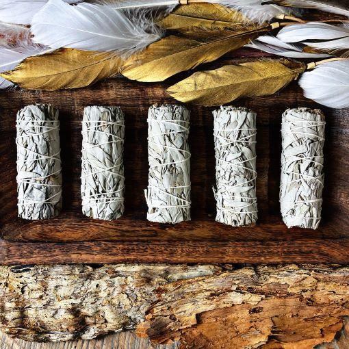 Small White Sage Smudge (10-11cm)- Tool Rolled - 5 Pack
